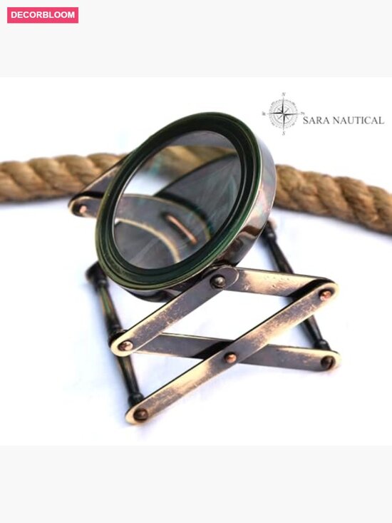Antique Brass Folding Magnifier 10X Magnification Vintage Retro Style Reading main image 4